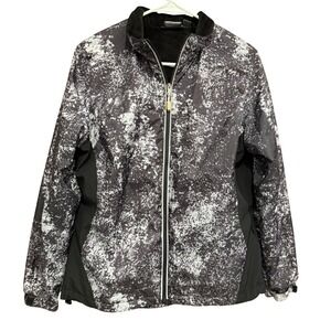 New Balance Jacket Full‎ Zip Lightweight Running Athletic Black White Women's M